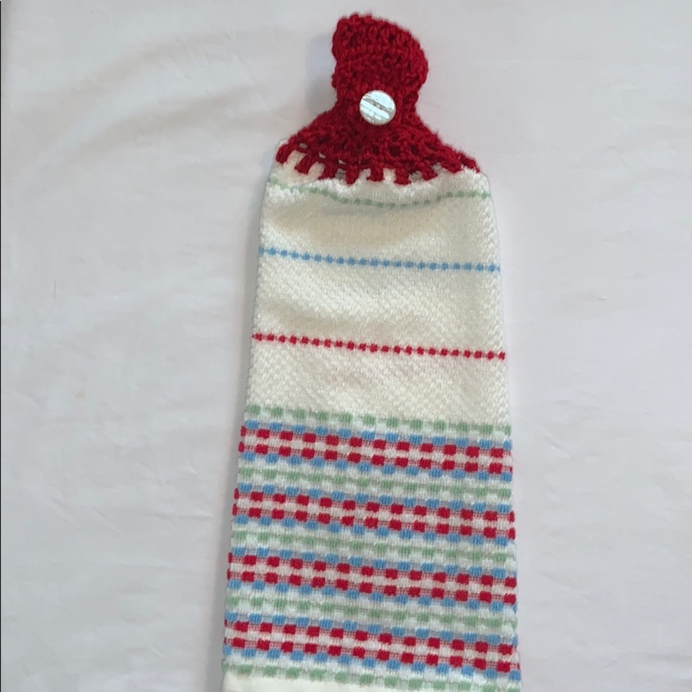Hand Crafted Pioneer Woman Crochet Top  Hanging Kitchen or Bathroom Hand Towels - Picture 2 of 3